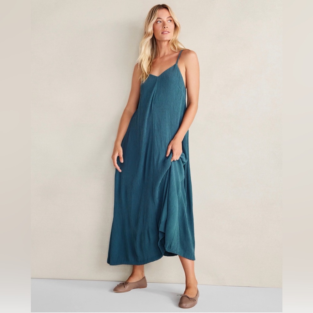 Haven Well Within Naia Teal Maxi Dress with Spaghetti Straps